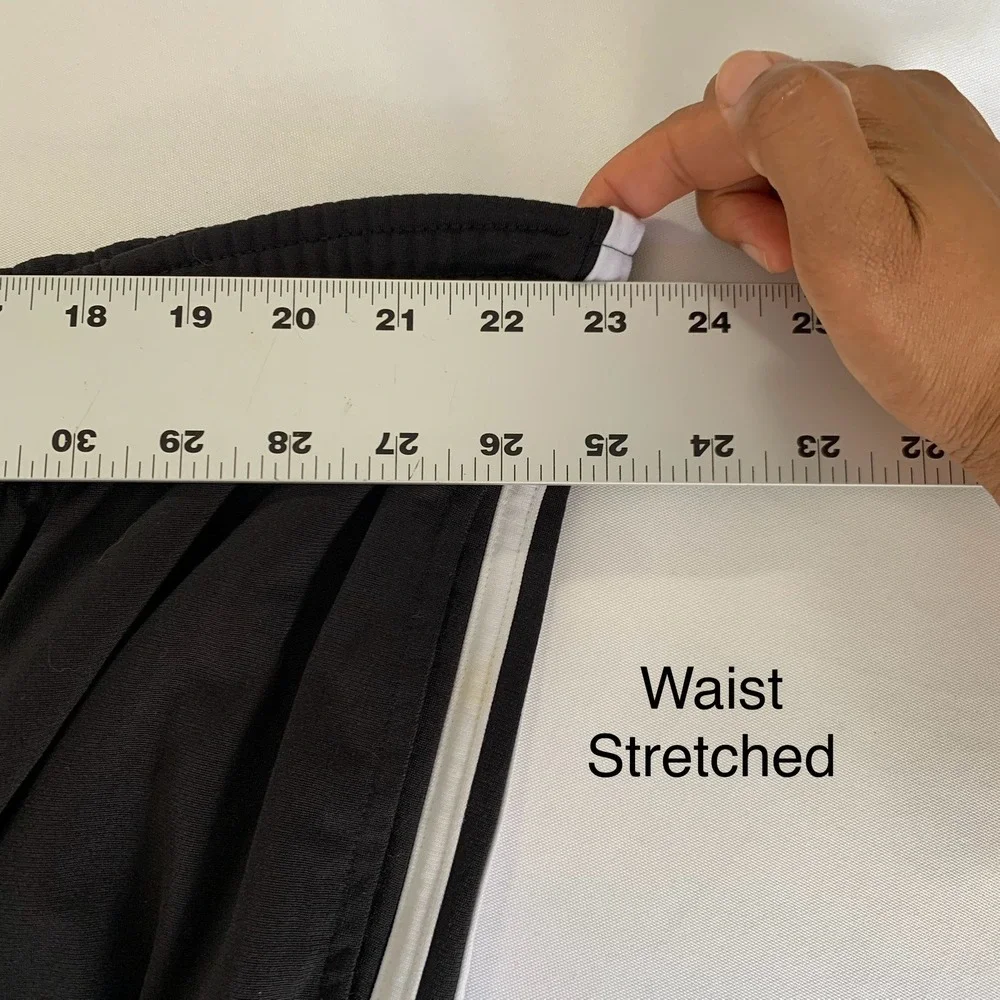 Adidas Track Pants Mens Large Black 3-Stripe Straight Warmup Athletic Sporty Gym